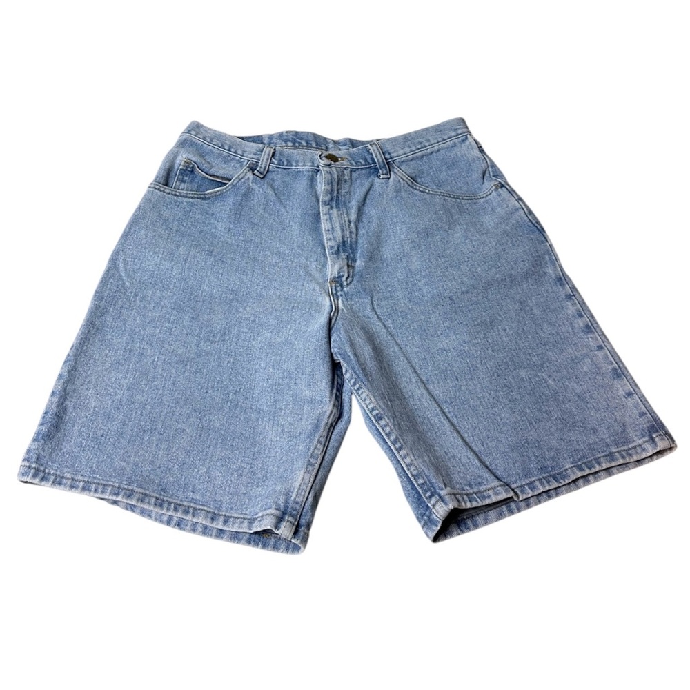 Vintage Wrangler Classic Relaxed Denim Dad Shorts Light Wash 100% Cotton Size 36